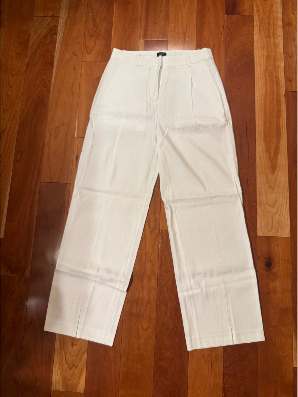 NWT J.Crew Women's White Wide Leg Trousers Size 4